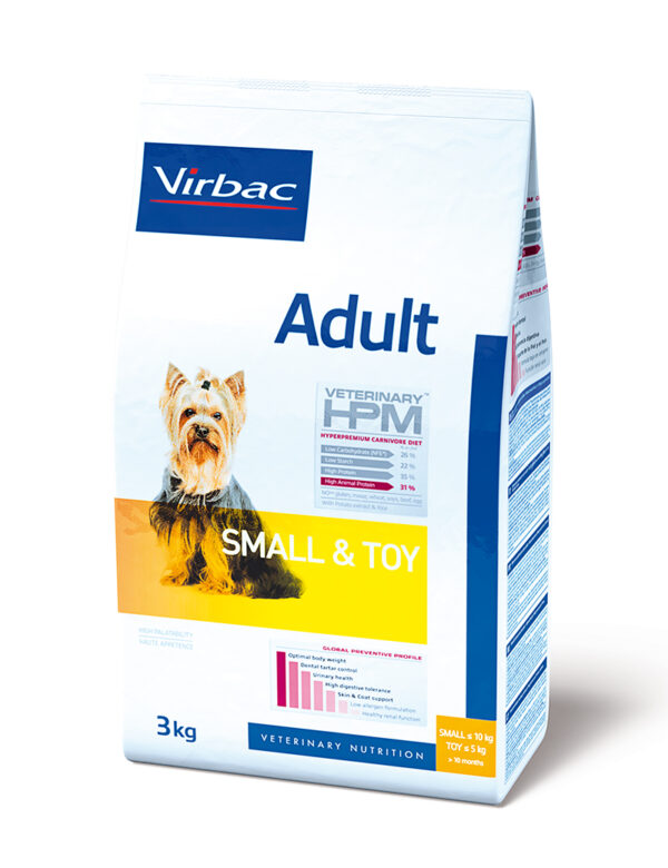 VIRBAC HPM Adult Small & Toy DOG 1,5kg ja 3kg