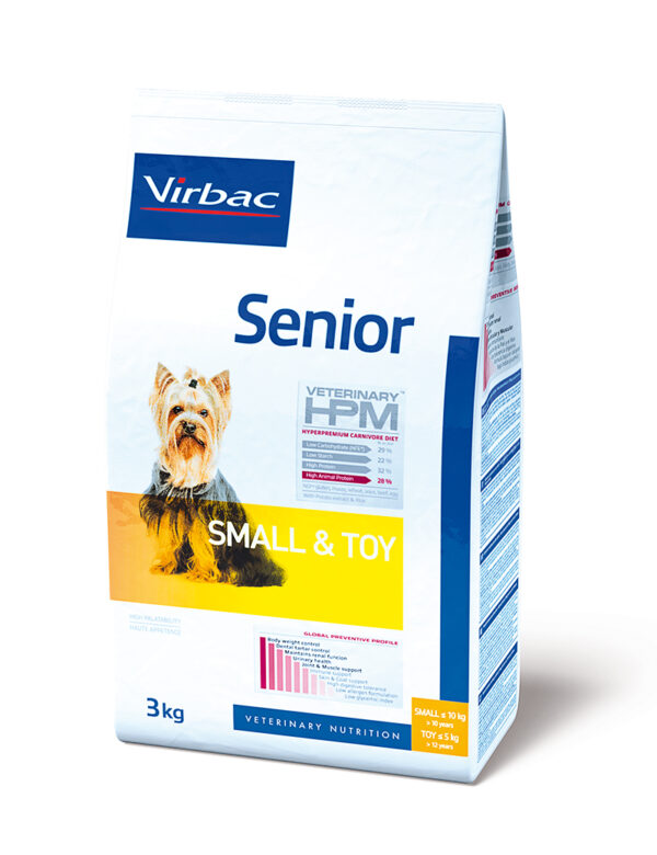 VIRBAC HPM Senior Small & Toy DOG 1,5kg ja 3kg